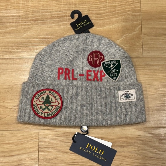 Polo Ralph Lauren Men’s Northwest Passage Stitched Patch Beanie Gray NWT OSFA